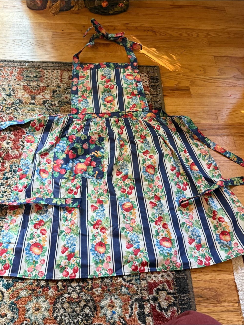 Vintage cottagecore fruit apron